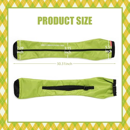 Chris.W Portable Trekking Pole Carrying Bag Storage Bag Pouch with Zipper for Walking Stick Hiking Poles Travel Case - color: Green
