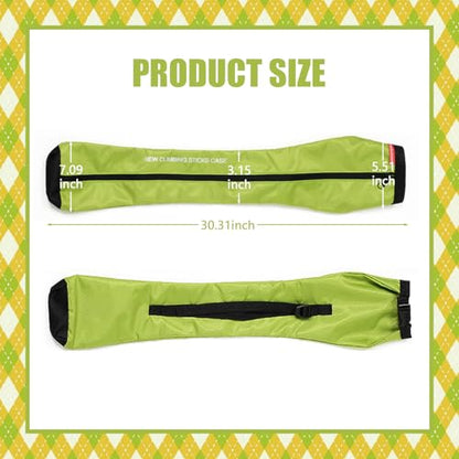 Chris.W Portable Trekking Pole Carrying Bag Storage Bag Pouch with Zipper for Walking Stick Hiking Poles Travel Case - color: Green