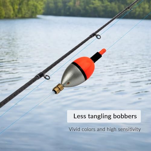 THKFISH Wood Slip Bobber for Fishing with Brass Weighted Crappie Floats - color: Red, size: 1.5in * 5pcs