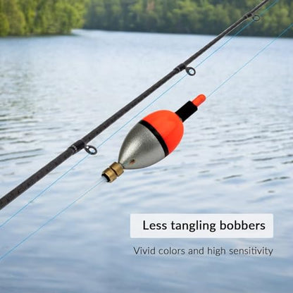 THKFISH Wood Slip Bobber for Fishing with Brass Weighted Crappie Floats - color: Red, size: 1.5in * 5pcs
