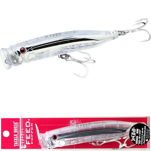 TACKLE HOUSE Feed Popper 150, Saltwater Tuna Fishing Lures, Topwater, GT, Bonito, Yellowtail, Yellowfin, Bluefin Tuna, Floating, Fishing Gear, Fishing Accessories, Fishing Tackle - color: NR CLEAR