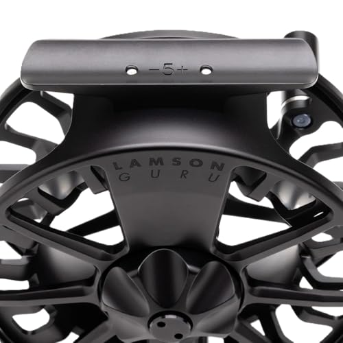 LAMSON | Guru S-Series -3+ Fly Fishing Reel | All-Water | Large Arbor, Fully CNC Machined/Anodized, Lightweight Durability - color: Blackout, size: -3+