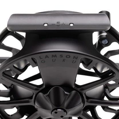 LAMSON | Guru S-Series -3+ Fly Fishing Reel | All-Water | Large Arbor, Fully CNC Machined/Anodized, Lightweight Durability - color: Blackout, size: -3+