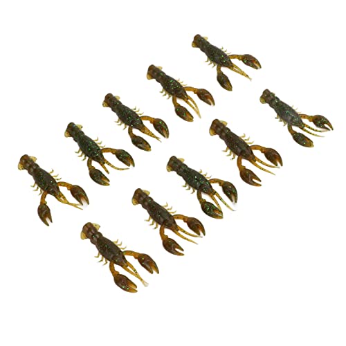 10pcs Crawfish Soft Lure Fishing Lure Crawdad Bait PVC Shrimp Artificial Soft Lure Baits for Bass Fishing Crayfish Baits Swimbait - color: Green