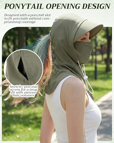 Shihanee 3 Pack Balaclava Face Mask Sun Protection Hood Cooling Breathable Full Head Mask for Men Women Fishing Cycling - color: Black,army Green,dark Gray
