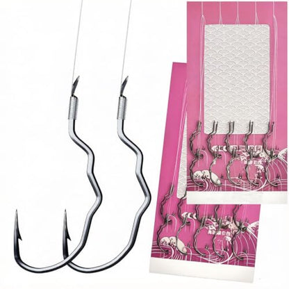 Pre-Tied Double Hook Fishing Rigs for Small Fish Trout Hooks, 20 Sets (40 fishHooks), Saltwater Freshwater Snelled Hooks Kit fluke Hooks, Ready-to-Fish Tackle Lorumox snelled Fishing Hooks - size: #1 #2 #3 #4 #5 #6 #7 #8 #9 #10