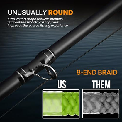 FINS Infinity Braided Fishing Line – USA Made, Silky Smooth 8-End Jet Black Braid for Superior Casting Distance, Quiet Performance Through Guides, Stealthy Freshwater and Saltwater Presentations - size: 150 Yards