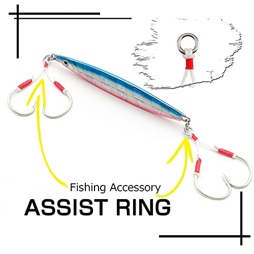 AMYSPORTS High Strength Solid Ring Fishing Lure Connector Fishing Rings Kit Line Saltwater Solid Ring Fishing Freshwater Loop - size: Size14 (809lb) 50 pcs