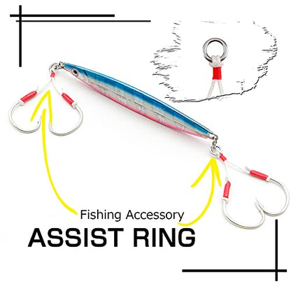 AMYSPORTS High Strength Solid Ring Fishing Lure Connector Fishing Rings Kit Line Saltwater Solid Ring Fishing Freshwater Loop - size: Size9+ (436lb) 50 pcs