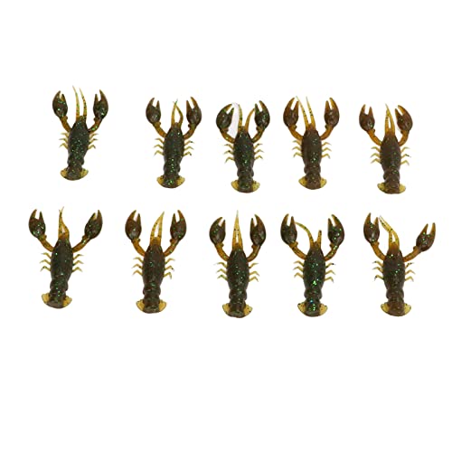 Flexible PVC Soft Fishing Lure Crawdad Baits, Set of 10 Portable Shrimp Lures, Reusable Elastic Bait for Outdoor Fishing Enthusiasts - color: Green
