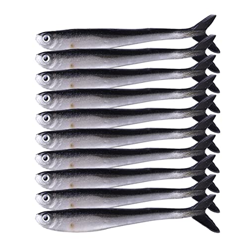 Soft Plastic Swimbait Paddle Tail Shad Lure Soft Bass Bait，Soft Lures，Fishing Lures, Mino Swim Bait for Catch bass, Trout,Rockfish（10Pcs）