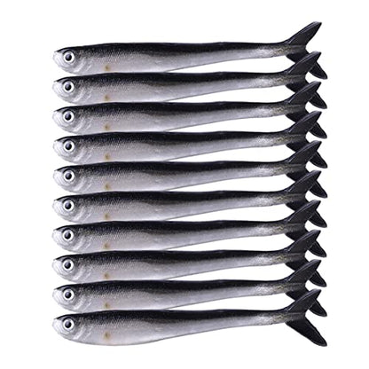 Soft Plastic Swimbait Paddle Tail Shad Lure Soft Bass Bait，Soft Lures，Fishing Lures, Mino Swim Bait for Catch bass, Trout,Rockfish（10Pcs）