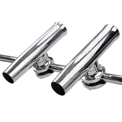 NovelBee 2pcs Boat Fishing Rod Holder,Stainless Tournament Style Clamp on Fishing Rod Pole Holder for Rails 1-1/4" to 2"