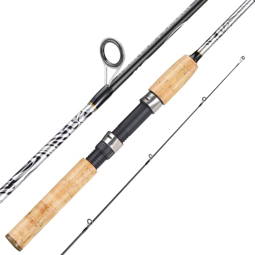 Sougayilang Spinning & Casting Rods, Strong Carbon&Glass Composite Fishing Rod with Stainless Steel Line Guides for Bass, Trout, Panfish, Catfish - color: Spinning, size: 5'6" ML- M Fast- 2piece