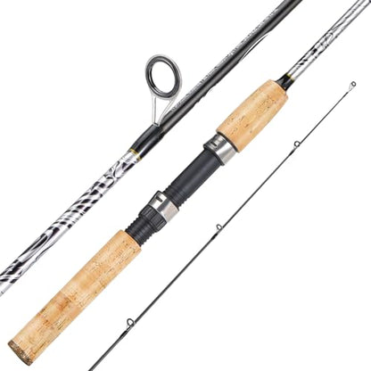 Sougayilang Spinning & Casting Rods, Strong Carbon&Glass Composite Fishing Rod with Stainless Steel Line Guides for Bass, Trout, Panfish, Catfish - color: Spinning, size: 5'6" ML- M Fast- 2piece