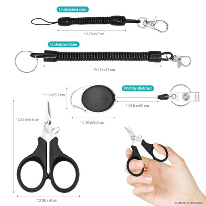 Fishing Line Cutter, Fishing Scissors, Fishing Line Clippers 3-Pack, Stainless Steel with Lanyards for Braided Line and Tackle Box Use