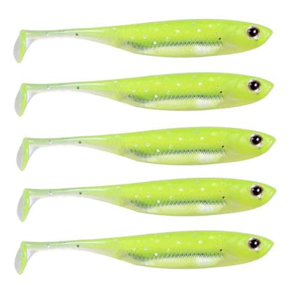 QualyQualy Soft Plastic Swimbait Paddle Tail Shad Lure Soft Bass Shad Bait Minnow Paddle Tail Swim Bait for Bass Trout Walleye Crappie - 2.75in, 3.14in, 3.94in, 5in - color: 7#, size: 2.75in - 6Pcs