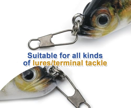 150pcs 3 Sizes Fishing Interlock Snaps Stainless Steel Safety Snap Fishing Clip Saltwater Freshwater Quick Change Fast Clip Connector Angler Gift