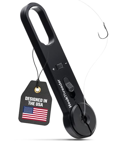Hook Threader – Fishing Knot Tying Tool for Small Hooks – Adjustable Fishing Nippers – Easy Threading Eyelets – Durable Aluminum & Stainless Steel Build