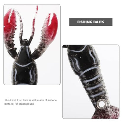 Abaodam 4pcs Soft Crawfish Fishing Lures 95mm Wear-Resistant Reusable Bionic Soft Baits Kit for Freshwater Bass and Outdoor Fishing
