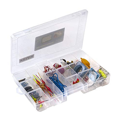 MEIJIA Outdoor Fishing Tackle Boxes, Plastic Box, Plastic Storage Organizer Box with Removable Dividers - Fishing Tackle Storage,Off-White - size: Mediuem