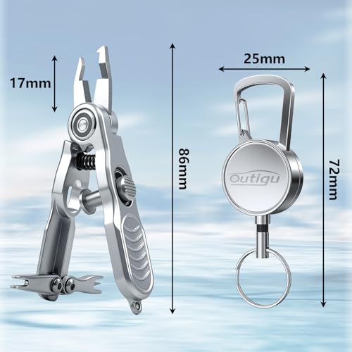 Multifunctional Fishing Line Cutters – Fly Fishing Nippers with Retractors, 420 Stainless Steel Knot Tying Tool and Braided Line Scissors Clippers, Rustproof Fishing Gear Gifts for Men