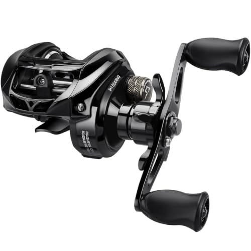 Piscifun Ultra-Light Baitcasting Reel, 5.5 oz Compact Low Profile Baitcaster, 7.1:1 Gear Ratio, 40mm Palm Fit, Magnetic Brake Fishing Reel for Creeks, Ponds, Light Lures & Finesse Bass - color: Black