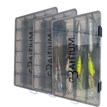Baitium Fishing Tackle Box Organizer, Tackle Boxes With Dividers, Fishing Box, Tacklebox for Fishing, 3600 Tackle Tray or 3700, Lure Organizer, Plastic Storage Organizer Box 3700 (3 Pack) - size: 3 3700 (Tray Size 13.8" x 8.9" x 1.8")