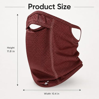 Sun Protection Face Mask with Neck Cover, Cooling Breathable Ear Loop Neck Gaiter for Fishing Cycling Running - color: Burgundy