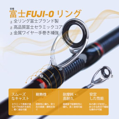 Teton 5'2"-6'6" BFS Fishing Rod Casting & Spinning, Ultra Light Rods, 40T Carbon Fiber Blank, Fuji Guides & Reel Seat, MF Fast Action, 2 Piece Travel Trout Lure Pole - size: Cast 6'6"-L-M Fast-TTC662L