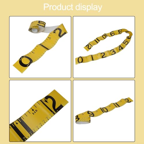 Fish Measuring Tape 120cm PVC Folding Ruler with Winding Board for Precision Fishing Tool Red White Green Yellow Blue(Yellow)