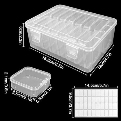 Guyuyii 15 Clear Plastic Bead Storage Containers with Hinged Lids & Labels | for Craft Supplies, Diamond Painting, Jewelry Making | Compatible with Beads, Earrings, Nail Art, Seeds, DIY Bracelet - size: 15 Pcs