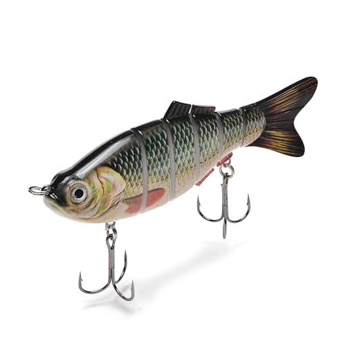Large Multi Jointed Fishing Lures Bait,Big Giant Fishing Bass Lures,Crankbaits Swimbaits with Treble Hook - color: A10-7.87",4oz