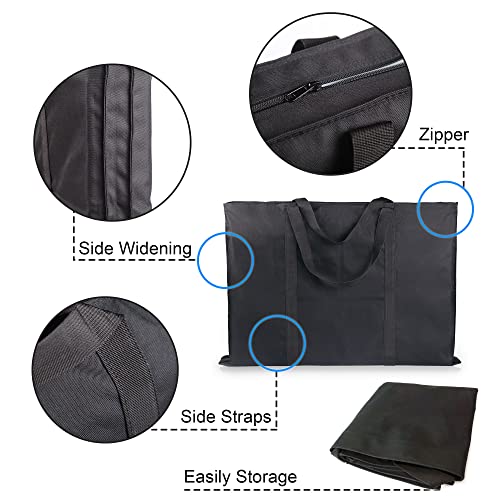 JJRING Dacron Light Weight Art Portfolio Bag, 24'' x 32'' for 23'' x 31'', Black Carrying Storage Case for Poster, Sketching, and Drawing - size: 23''*31''