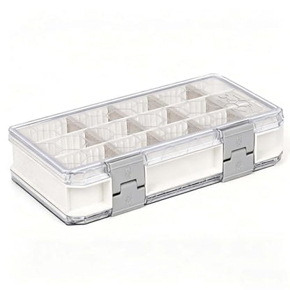Fishing Tackle Box Tackle Tray Floating Fishing Lure Box Storage Organizer Plastic Box with Adjustable Dividers White Silicone Vertebrae