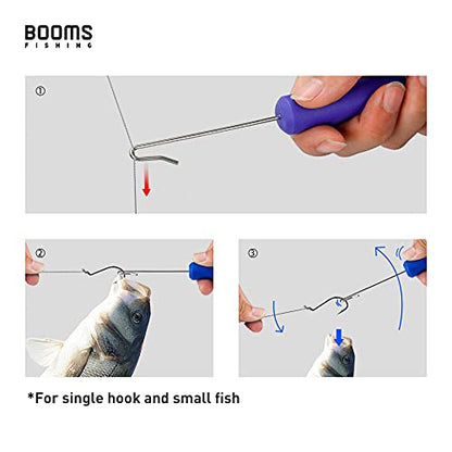 Booms Fishing R05 Fish Hook Remover, Dehooker for Saltwater and Freshwater, 7 inch Fish Hook Quick Removal Device, Portable Fish Accessories and Tools, 2pcs - color: Blue, 2pcs