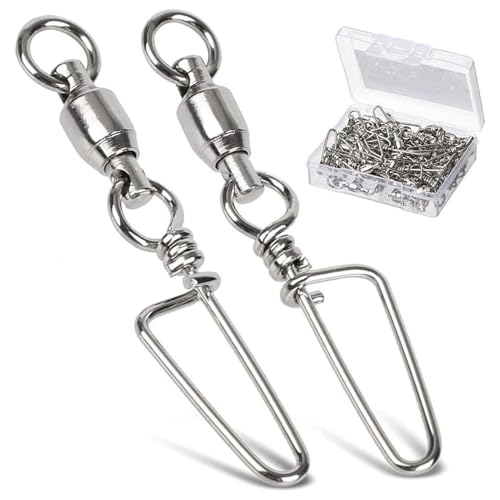 AMYSPORTS High Strength Fishing Snap Swivels - Stainless Steel Ball Bearing Swivels - Saltwater & Freshwater Fishing - size: Size 8+8 (320lb) 25 pcs