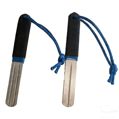 2 Pcs Fish Hook Sharpener, Double Sided Diamond File with Handle, Portable Fishing Sharpener with Fine & Medium Grit for Hook Maintenance
