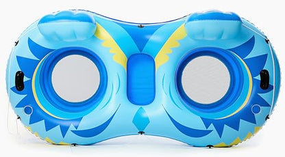 Jasonwell Inflatable River Tube Float - 2 Person Heavy Duty River Float Pool Floats with Removable Cooler Lake Water Tubes for Floating River Raft Lounge Floatie with 2 Cup Holders for Adults (SB) - style: Owl-Blue