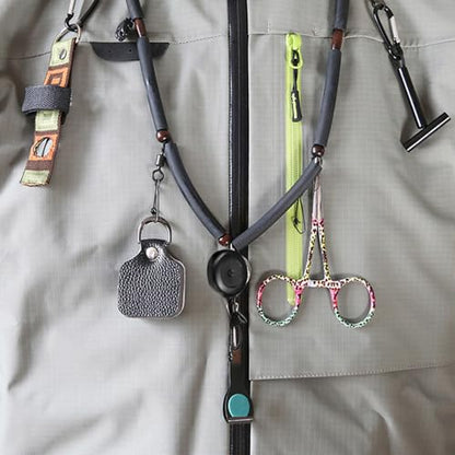 Tool Holder Lanyard Fly Fishing Accessories Multifunction Fly Fishing Lanyard Necklace with Clip and Retractor Tool Holder Neck Strap