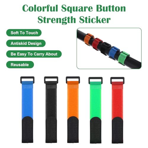 Bremorou 20 Pcs Fishing Rod Straps Belt Straps & Tackle Ties Rod Wraps | Fishing Pole Straps Adjustable Elastic Fishing Rod Holder Strap for Organizing Protecting Fishing Casting Fly Rods 5 Color