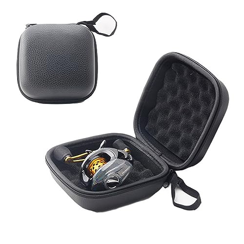 Fishing Reel Bag, Portable Shockproof Waterproof Fishing Reel Protective Case for Baitcasting Drum Spinning Raft Reels(Inner size: 5.51 * 5.51 * 2.76inches) - size: S