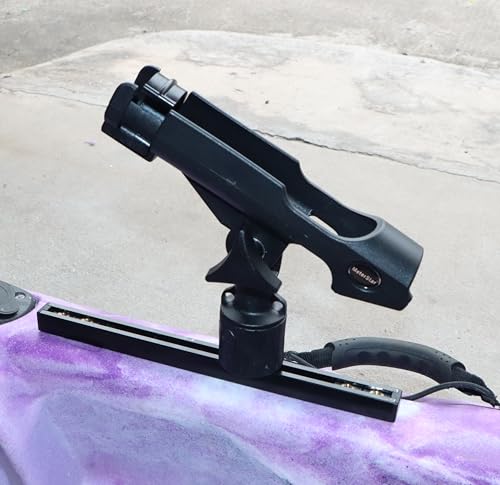 New Upgrade 360 Degrees MiniPort Fishing Rod Holder with Mini Rod Holder,Rod Holder with Track Mounting Base Kit with Installation Accessories and Tools - style: 2 Pc Round Kit