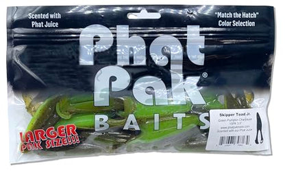 Phat Pak Baits - Skipper Toad Jr Zoom Horny Toad Style Soft Plastic Frog 3.5" 15ct Top Water Bass Fishing Lure - color: Straight White