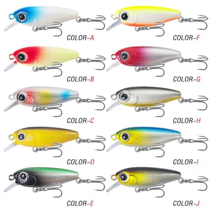 Fishing Lures Large Hard Bait Minnow VIB Lure with Treble Hook Life-Like Swimbait Fishing Bait Popper Crankbait Vibe Sinking Lure for Bass Trout Walleye Redfish - color: 10pcs 4.5cm/3.2g