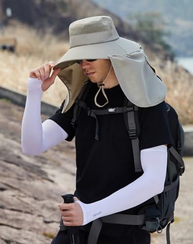 Women Wide Brim Face Mask Sun Hat Detachable Neck Face Flap Ponytail UV Protection Visor Hat Garden Fishing Hiking - color: Bg9215-mise