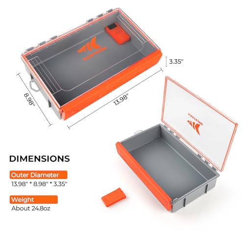 KastKing HyperSeal Waterproof Tackle Box, 3700 Deep Tackle Trays, Fishing Tackle Box Organizer With Exterior Stickers, Fishing Gear & Fishing Accessories Storage, 2 Packs No Compartment - size: 3700 Deep(2 Packs no compartment)