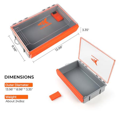 KastKing HyperSeal Waterproof Tackle Box, 3700 Deep Tackle Trays, Fishing Tackle Box Organizer With Exterior Stickers, Fishing Gear & Fishing Accessories Storage, 2 Packs No Compartment - size: 3700 Deep(2 Packs no compartment)