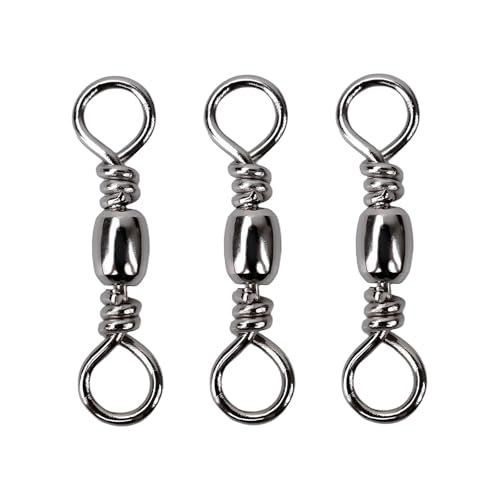 Copper Ball Bearing Swivels Cross Line Swivels Silver FS/ZH-02(10#,100pcs) | for Saltwater Freshwater,Fishing Swivel Tackle,for Lure Line,and Leader Connections
