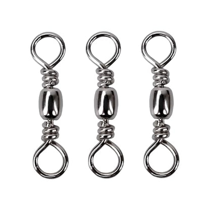 Copper Ball Bearing Swivels Cross Line Swivels Silver FS/ZH-02(10#,100pcs) | for Saltwater Freshwater,Fishing Swivel Tackle,for Lure Line,and Leader Connections